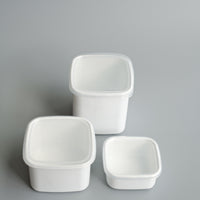 Noda Horo White Series Enamel Square Food Containers