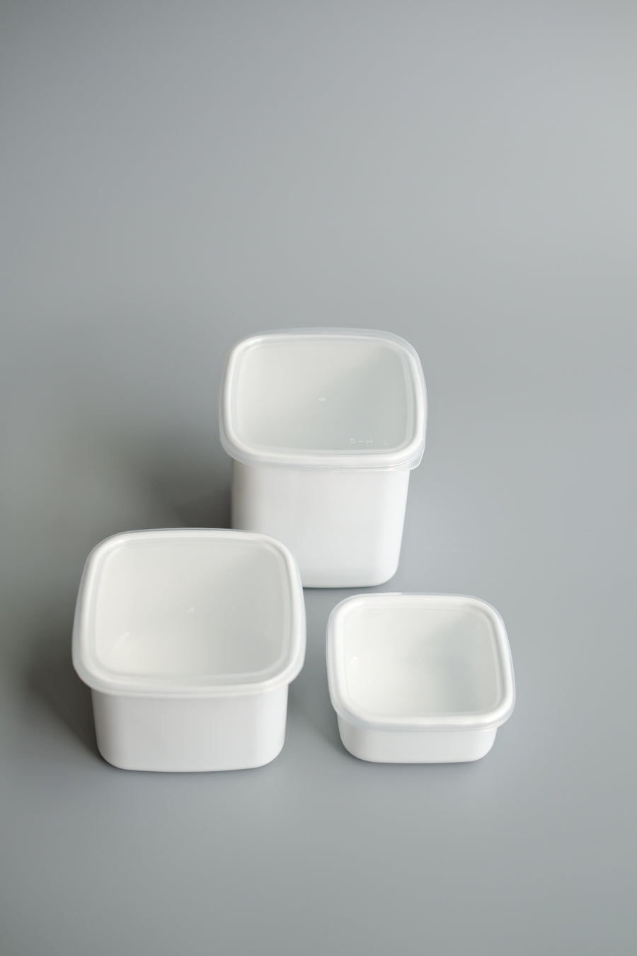 Noda Horo White Series Enamel Square Food Containers