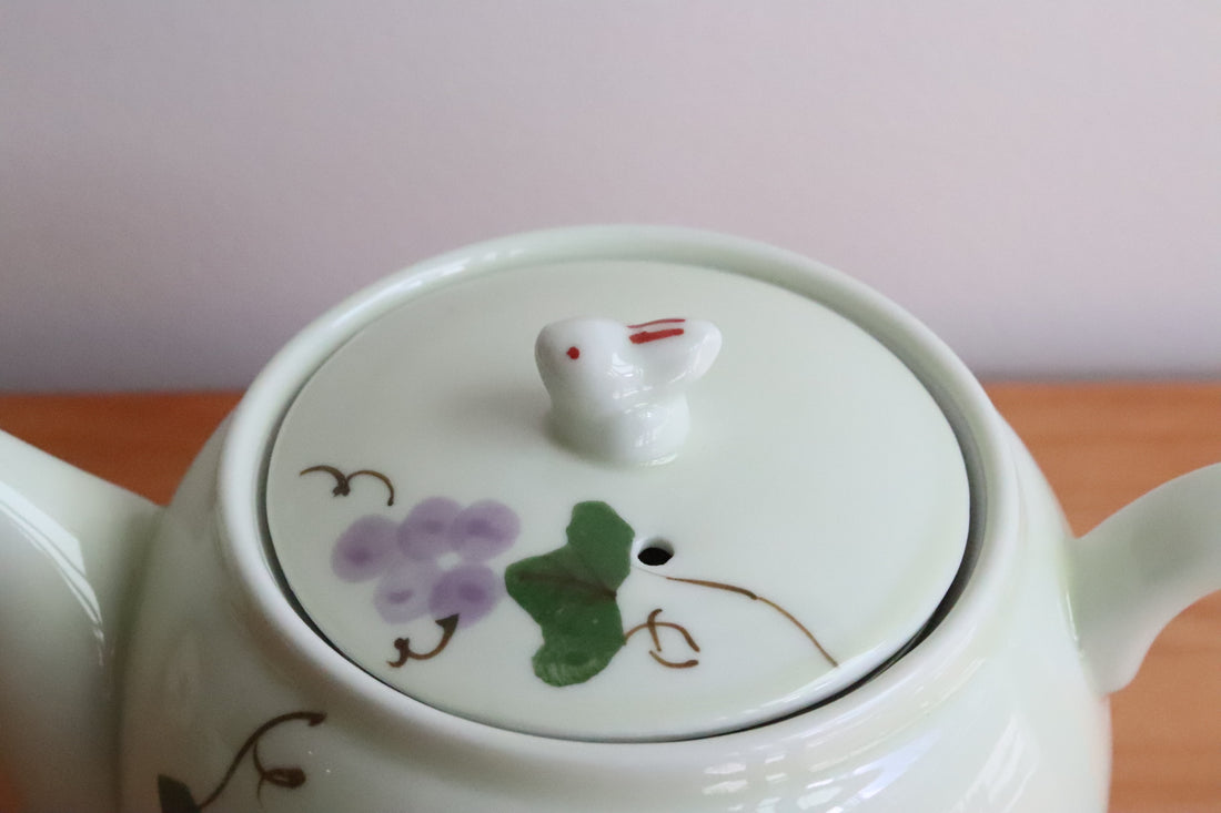 Japanese Bunny Grape Teapot with Teacups