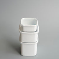 Noda Horo White Series Enamel Square Food Containers