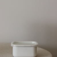 Noda Horo White Series Enamel Square Food Containers