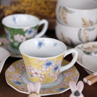 Gift Set - Yellow Sakura Coffee Cup With Saucer