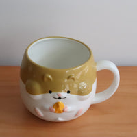 Japanese Ceramic Hamster Mugs And Spoon