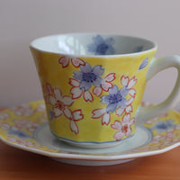 Gift Set - Yellow Sakura Coffee Cup With Saucer