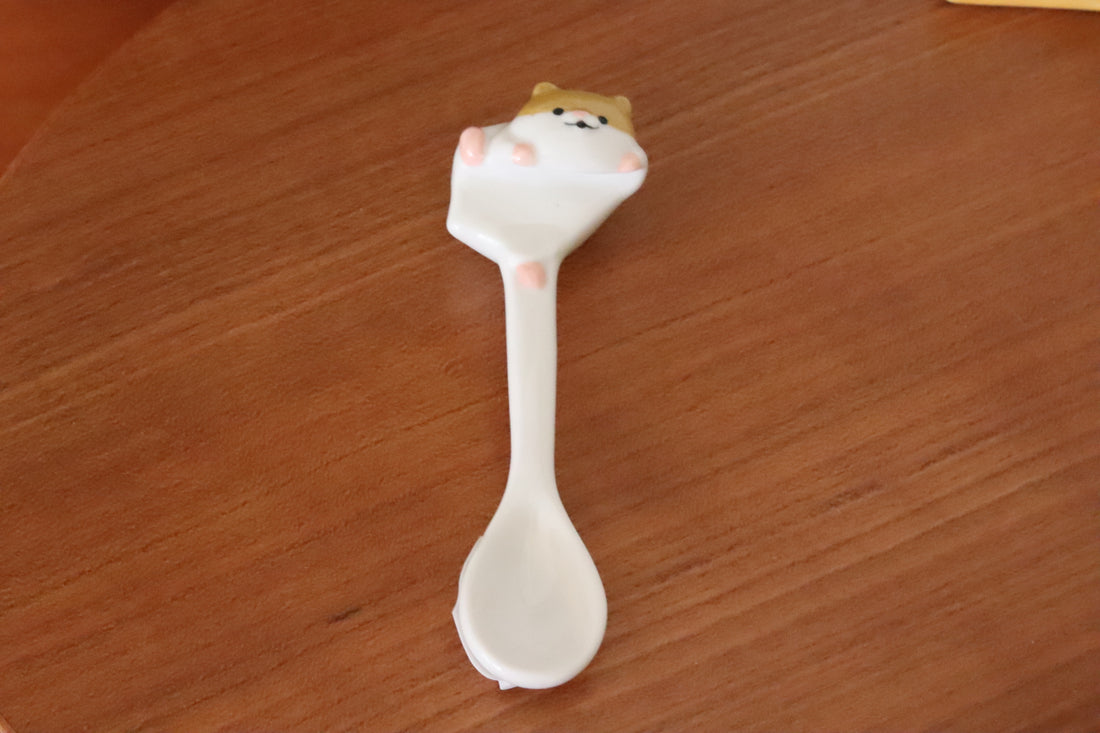 Japanese Ceramic Hamster Mugs And Spoon