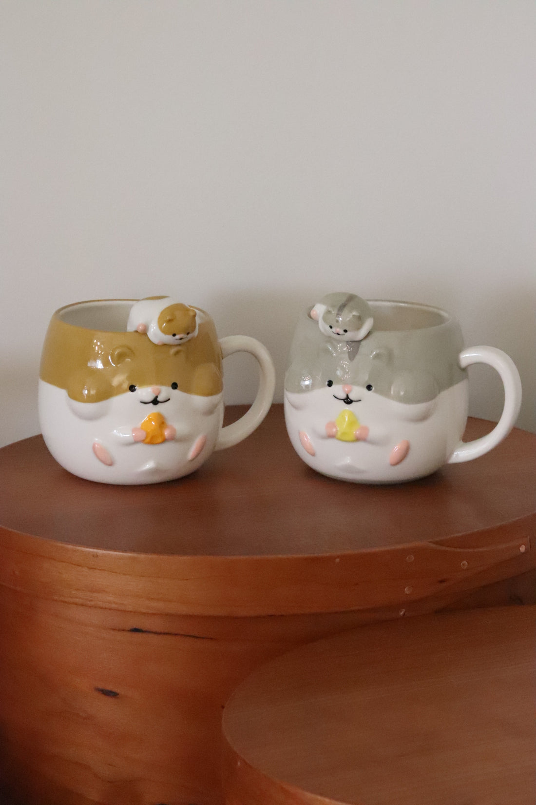 Japanese Ceramic Hamster Mugs And Spoon